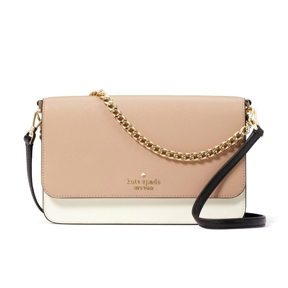 New Kate Spade Madison Medium Flap Convertible Crossbody Tosted Hazelnut Multi